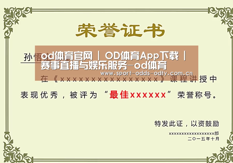 od体育下载荣誉证书二(图1)